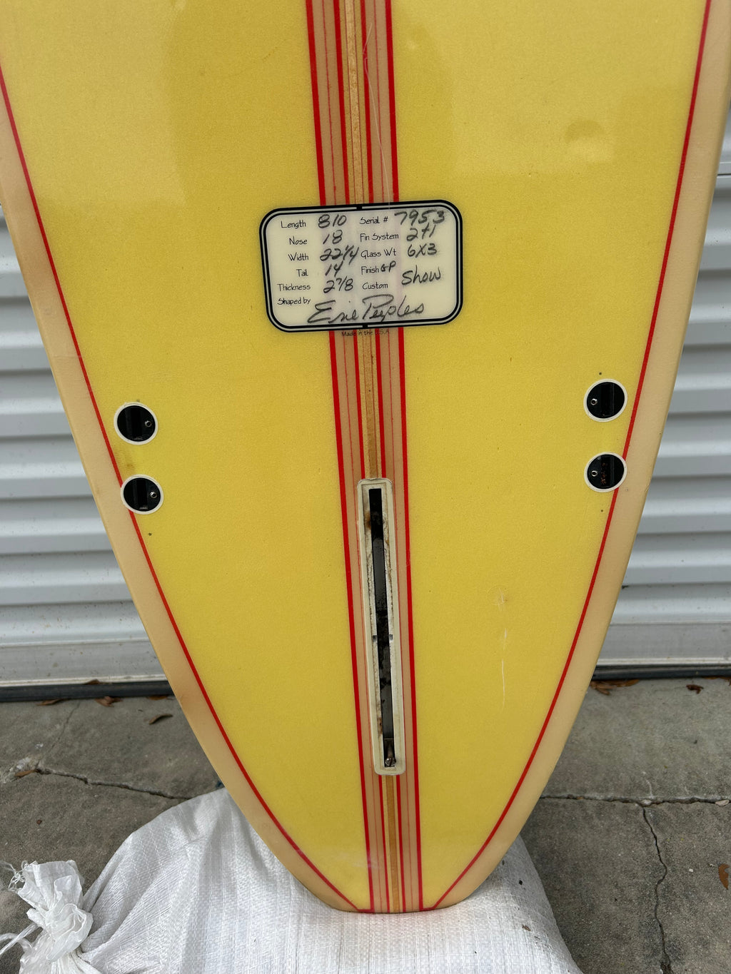8' 10" Erie Peeples Noserider Longboard